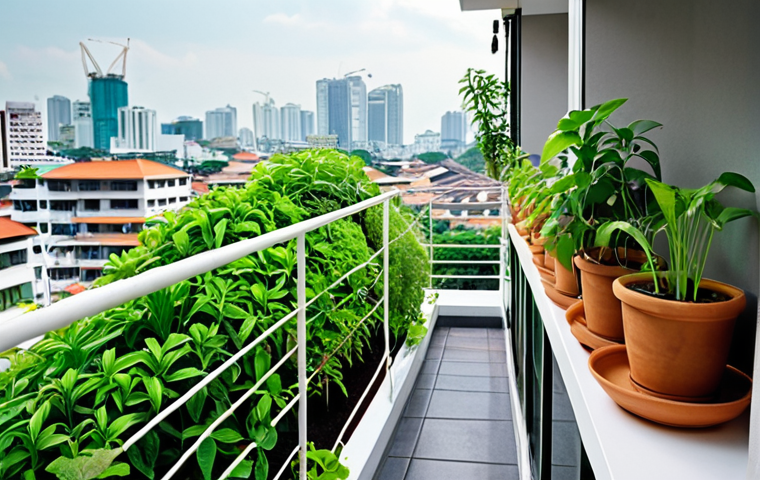 **Prompt 1: Urban Green Oasis**
    A vibrant, sunlit scene on a modern Thai condominium balcony or townhouse facade. The space is transformed into a lush green oasis with various potted plants, a small herb garden (like chili or basil), and a prominent vertical garden covering a wall. A young, cheerful Thai person is gently tending to the plants, creating a sense of calm and natural beauty amidst the city. In the soft-focus background, a glimpse of the modern Thai cityscape suggests the urban environment. The atmosphere is fresh, cool, and inviting, showcasing how small urban spaces can become vital green lungs.
    *   **Negative Prompts:** Overcrowded, polluted, gloomy, industrial, messy, abstract, low quality, no people.