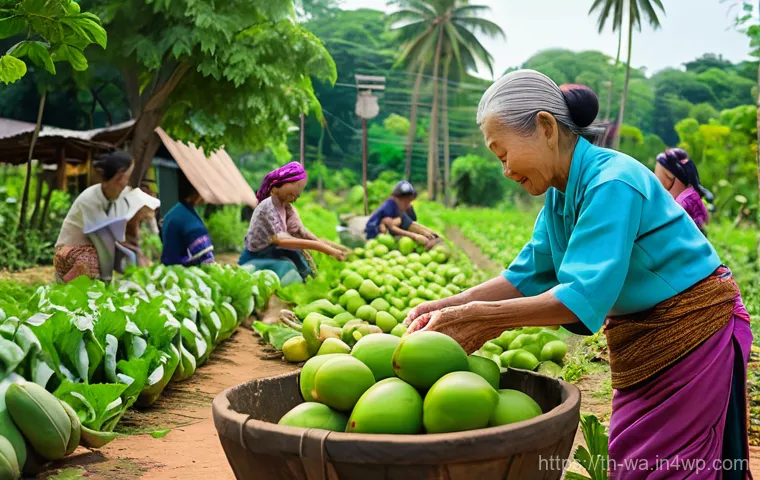탄소 격리 식재를 위한 지역사회 교육 프로그램 - **Prompt:** A vibrant Thai community gathers in an open field, excitedly participating in a tree-pla...