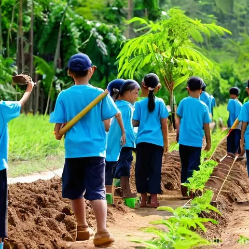 탄소 격리 식재 프로젝트의 커뮤니티 참여 사례 - **Prompt 1: Community Reforestation Day in Rural Thailand**
"A vibrant, wide-angle shot of a div...