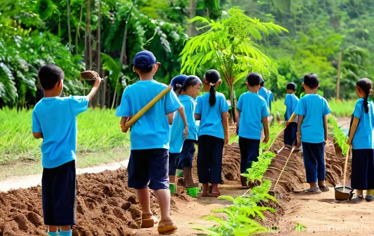 탄소 격리 식재 프로젝트의 커뮤니티 참여 사례 - **Prompt 1: Community Reforestation Day in Rural Thailand**
    "A vibrant, wide-angle shot of a div...