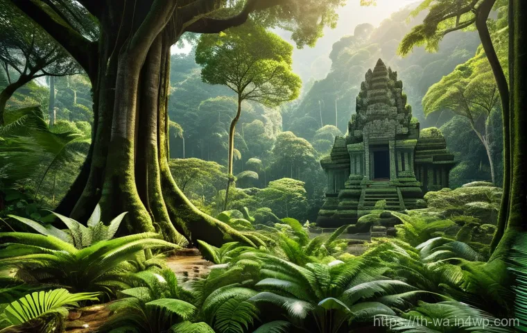 탄소 격리 식재 프로젝트의 지역사회 참여 방안 - Image Prompt 1: Majestic Carbon-Absorbing Thai Forest**