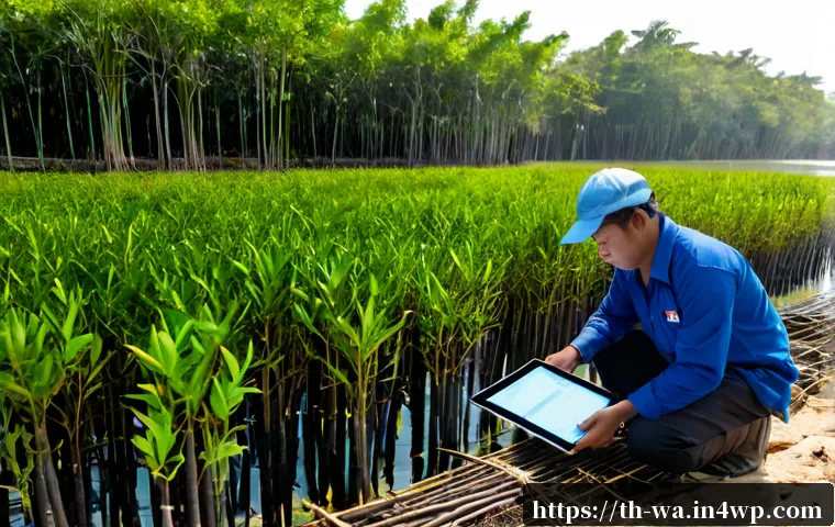 Home 29 탄소 격리 식재 프로젝트의 경제적 성과 분석 - Photorealistic wide view of a Thai community carbon sequestration planting project, orderly rows of ...