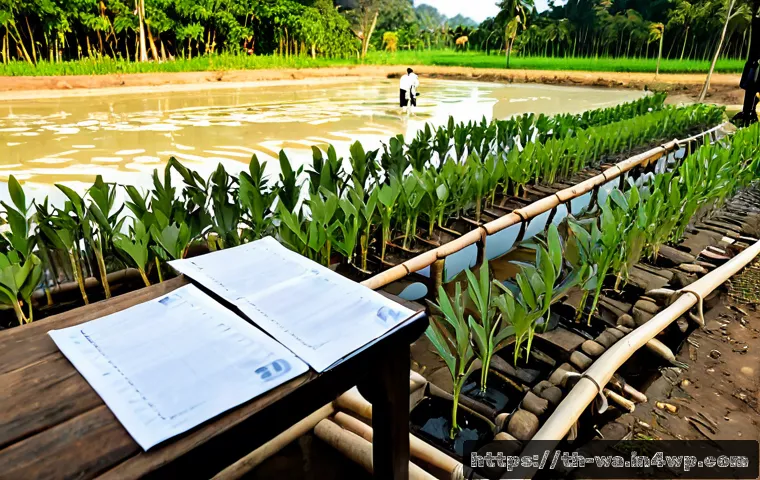 Home 17 탄소 격리 식재 프로젝트의 코스트 분석 - Photorealistic wide-angle scene of a carbon sequestration tree-planting project in rural Thailand, y...